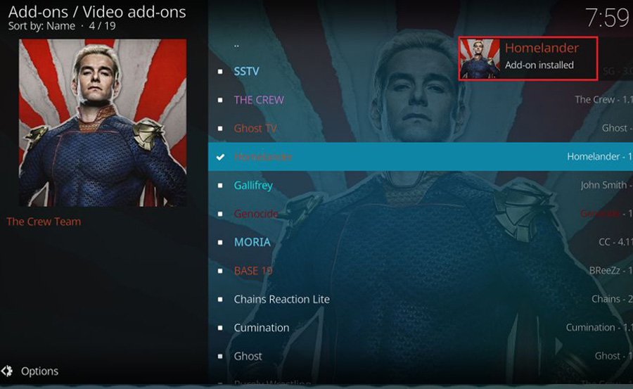 Homelander Kodi Addon